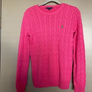 Hot pink Ralph Lauren Cable Knit Sweater